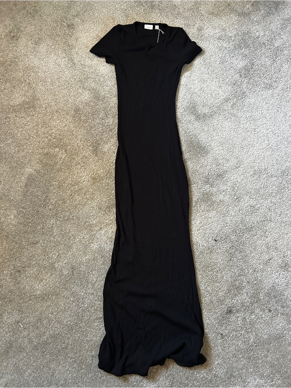 Aritzia Black Short-Sleeve Maxi Dress
